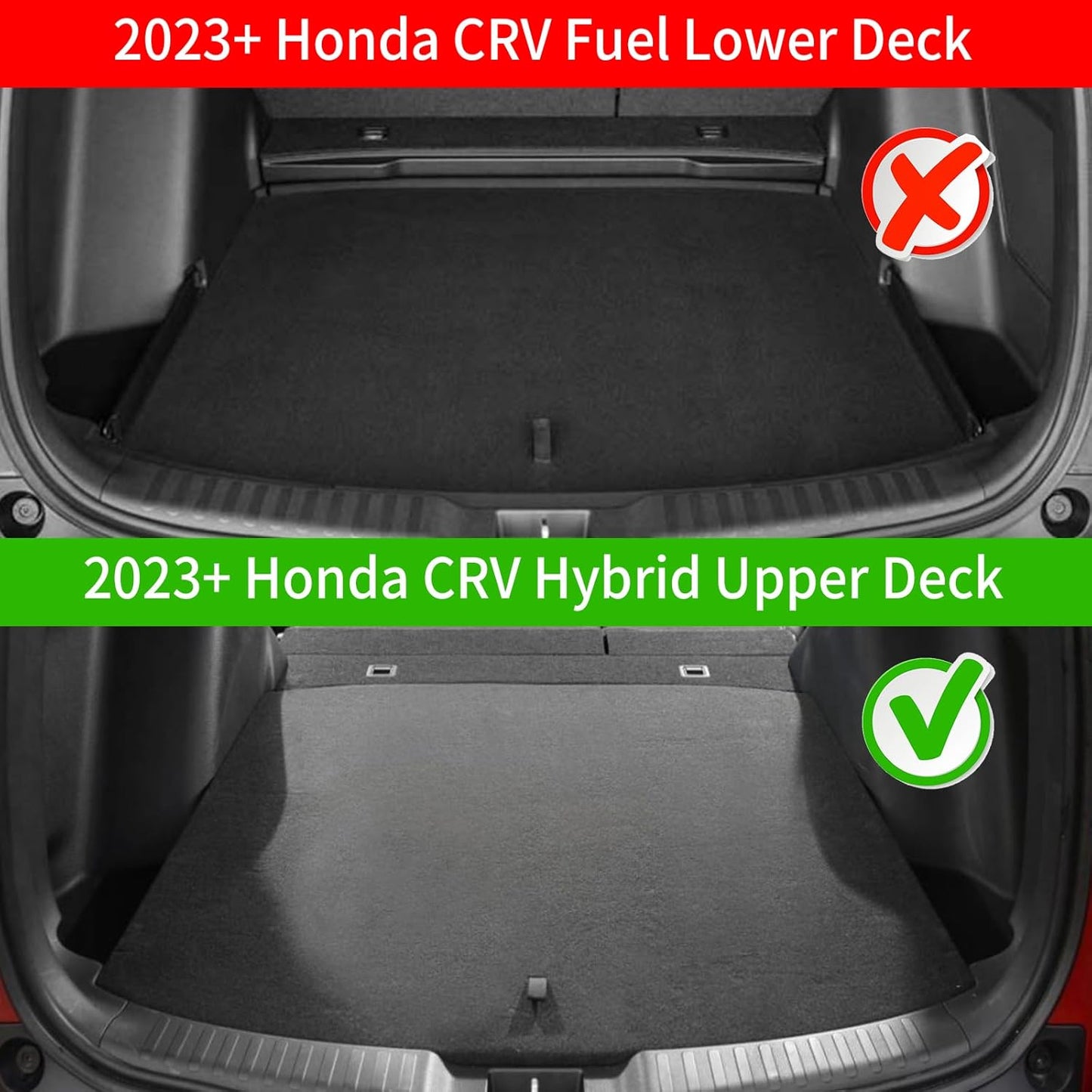 Rongtaod Cargo Mat Compatible with 2023 2024 2025 2026 Honda CRV (Include Hybrid) Cargo Liner Trunk Mat Back Seat Cover Protector Honda CR-V Accessories (Fit Upper Deck, Trunk Mat+Backrest Mats)