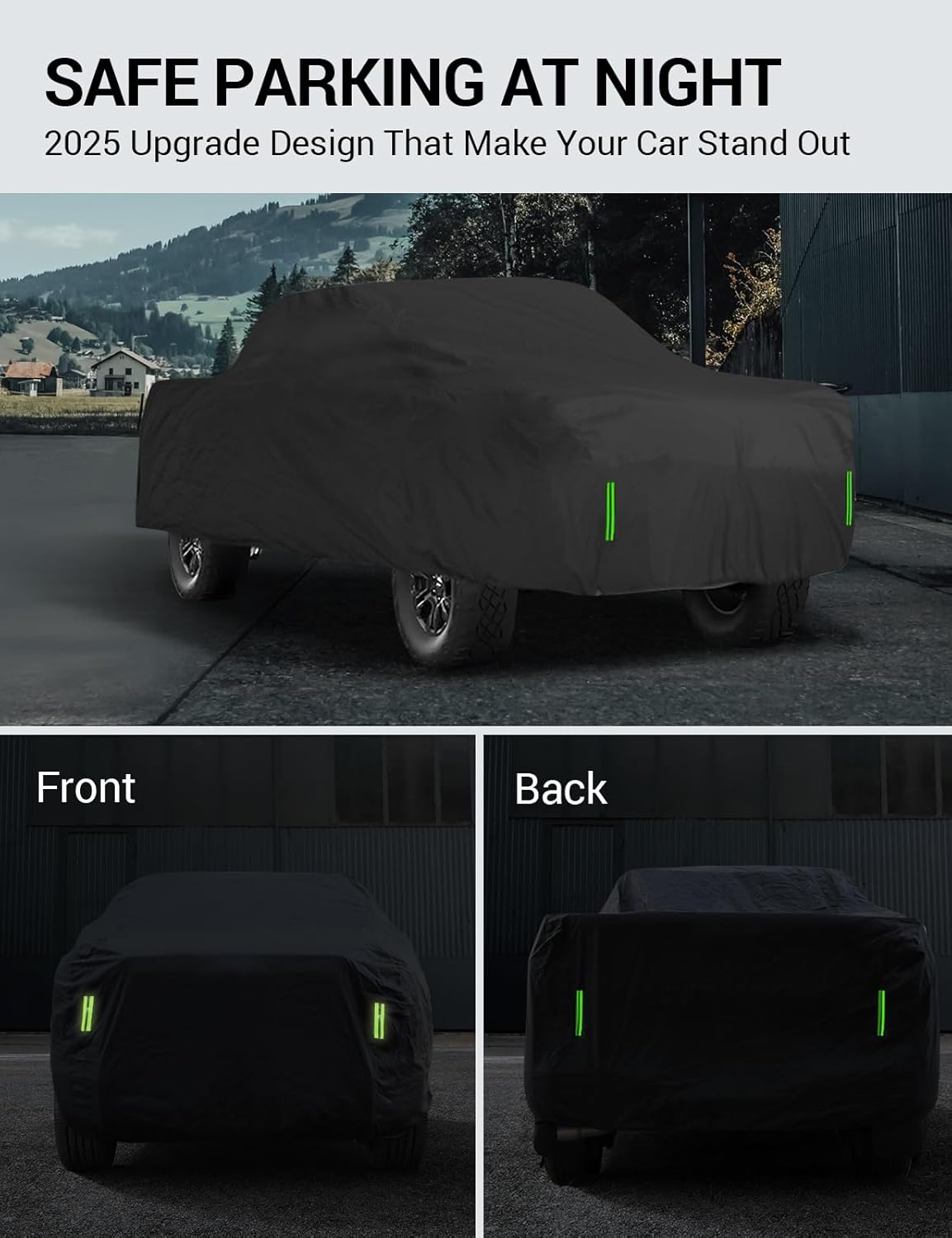 Proadsy 2025 Upgrade Car Cover Compatible with GMC Sierra 1500 Crew Cab Pickup 6.6 Feet Bed 2019-2024 2025 Windproof All Weather Waterproof Sun Rain UV Dust Snow Protection Outdoor Covers