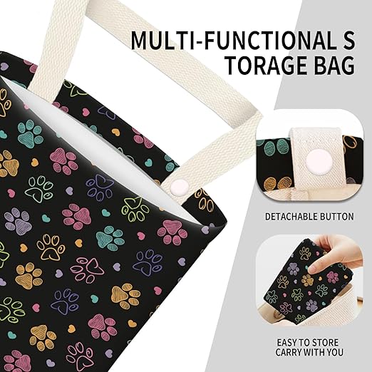 Car Garbage Can, Seat Back Hanging Cute Car Trash Can Bag, Car Organizer and Storage Bag for Travelling, Outdoor Cute Colorful Doodle Paw