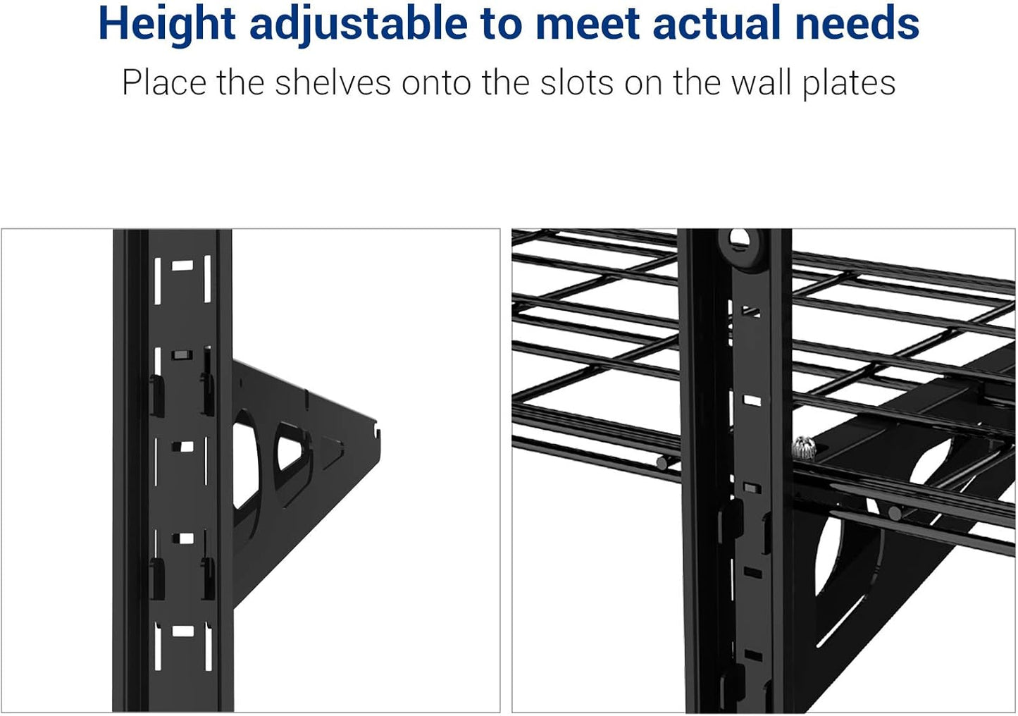 FLEXIMOUNTS 3 Tier 1x3ft Garage Storage Wall Shelving, 12x36inch per Shelf Height Adjustable Floating Shelves, 450lbs Total Weight Capacity, Black