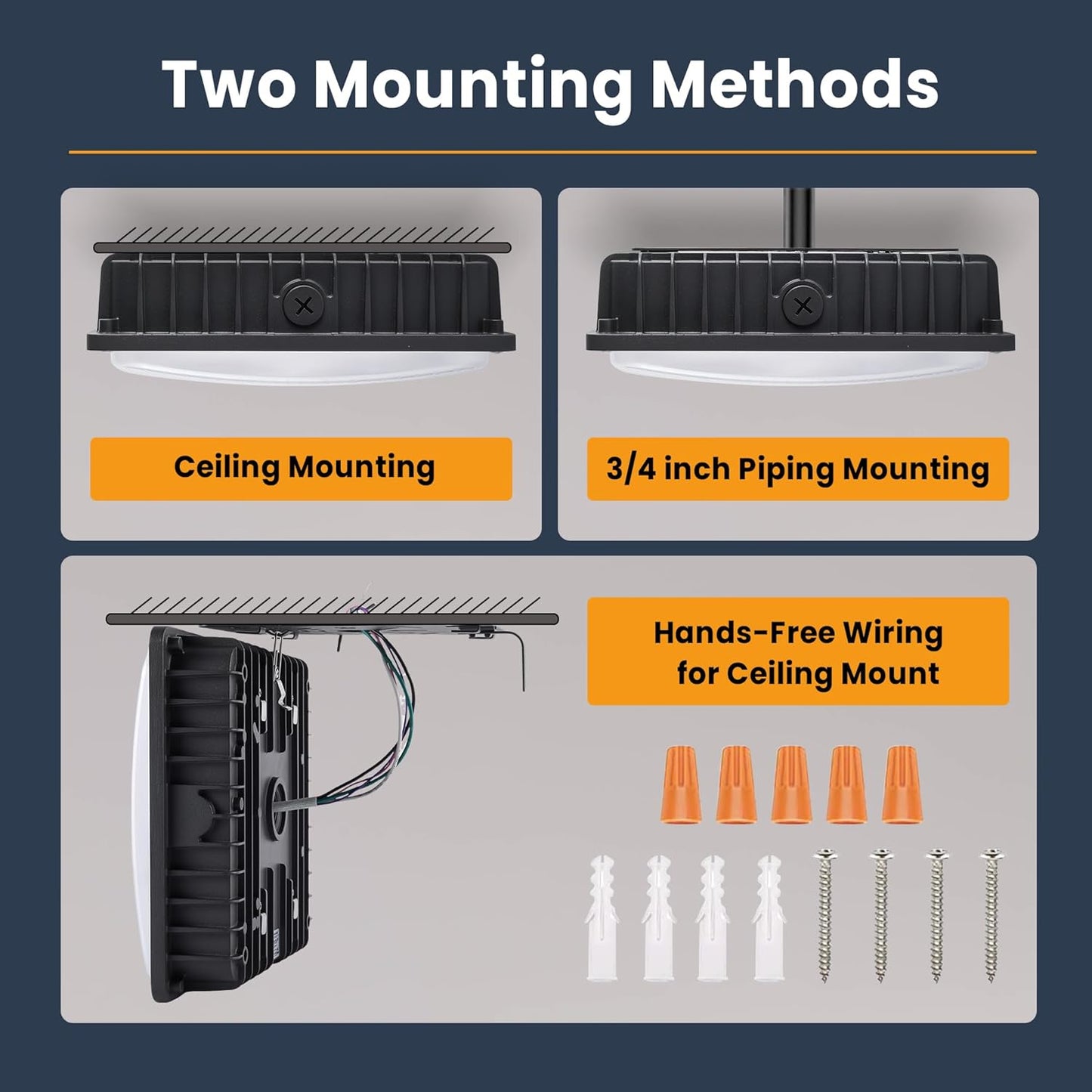 70W LED Canopy Lights 4Pack, 30/45/60/70W Selectable, 3CCT 3000/4000/5000K, Commercial LED Canopy Lights Outdoor for Gas Station Carport Garage Warehouse, IP65 Waterproof, 100-277V Dim, ETL Listed