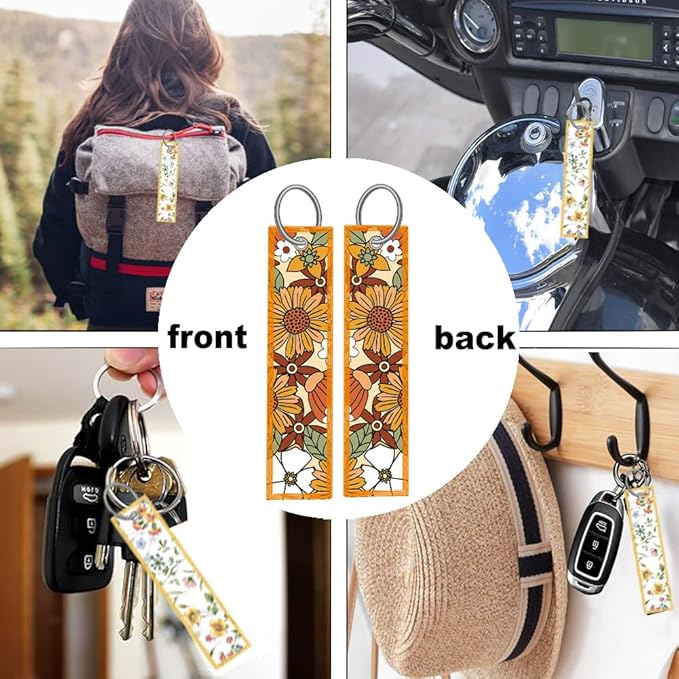 2pcs Retro Sunflower and Wild Flowers Floral License Plate Frame for Women, Inspirational Vintage Sunflower Floral car Decorative tag Frames Girly, Cottage Daisy Boho theam License Plate Cover Holder