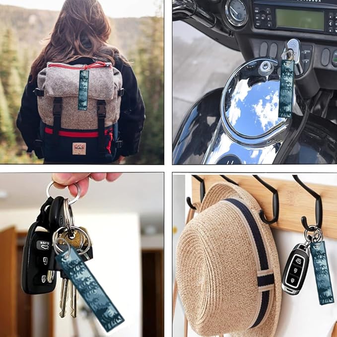 2pcs Mountain Adventure Awaits License Plate Frame for Women,Natural Pine Forest Mountain Horizon Landscape car Decorative tag Frames Girly,Blue Botanical License Plate Cover Holder with Keychain tag