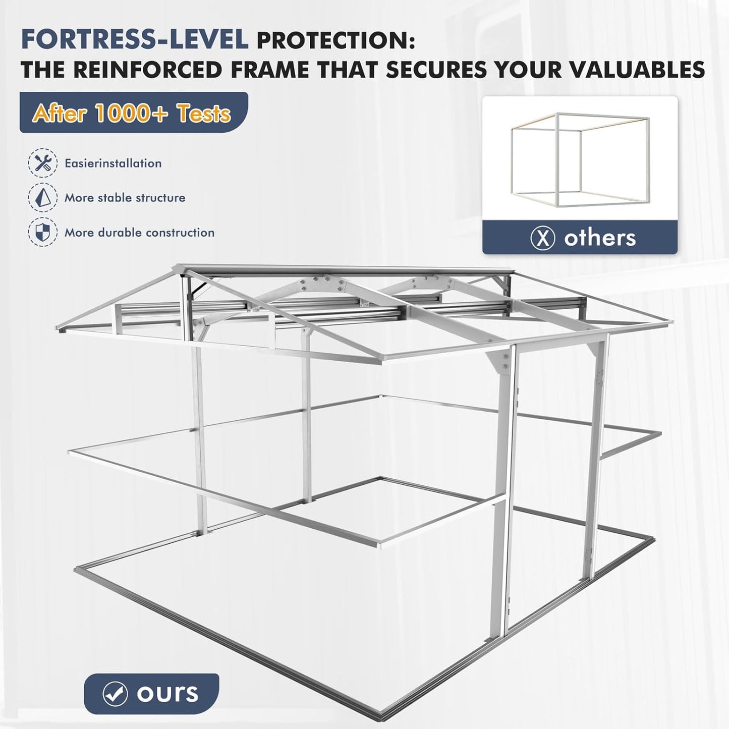 12x10 FT Metal Shed Heavy-Duty, Outdoor Storage Garden Sheds with Reinforced Steel Frame & Customizable Skylight, Weatherproof Galvanized Tool Tiny House for Backyard, Patio, and Lawn