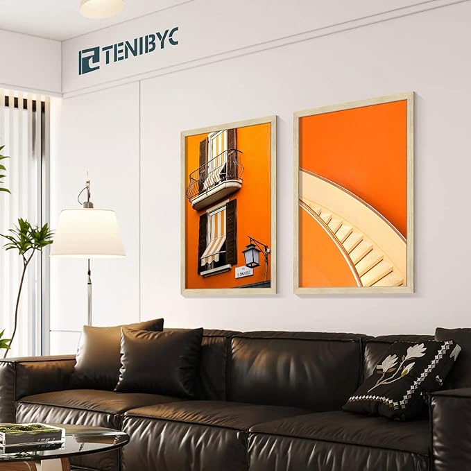 24x36 Poster Frames Set - 3 Pack - Natural Oak Wood - Display Wall Posters, Gallery Displays, Large Photos & Puzzles - Wall Decor