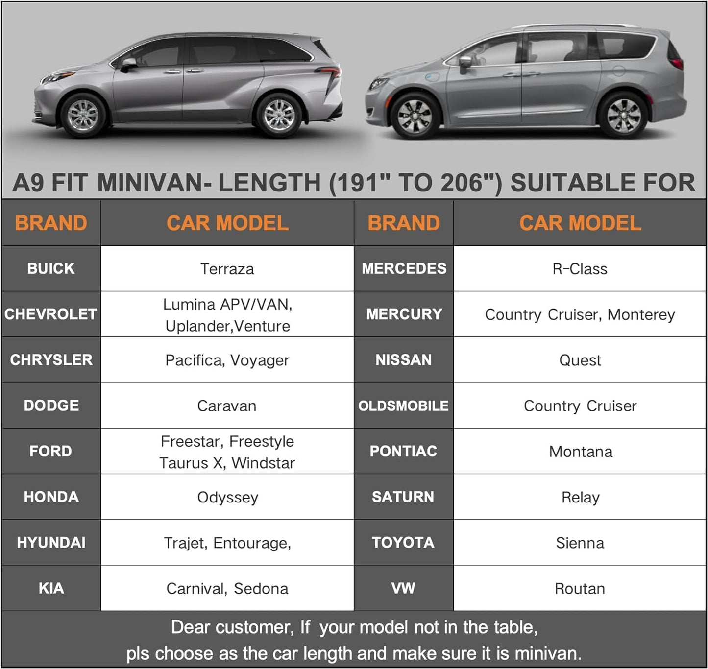 Kayme 7 Layers Minivan Car Cover Waterproof All Weather for Automobiles, Outdoor Full Cover with Zipper, Universal Fit for Honda Odyssey, Toyota Sienna, Grand Caravan, Station Wagon(191-206 inch)