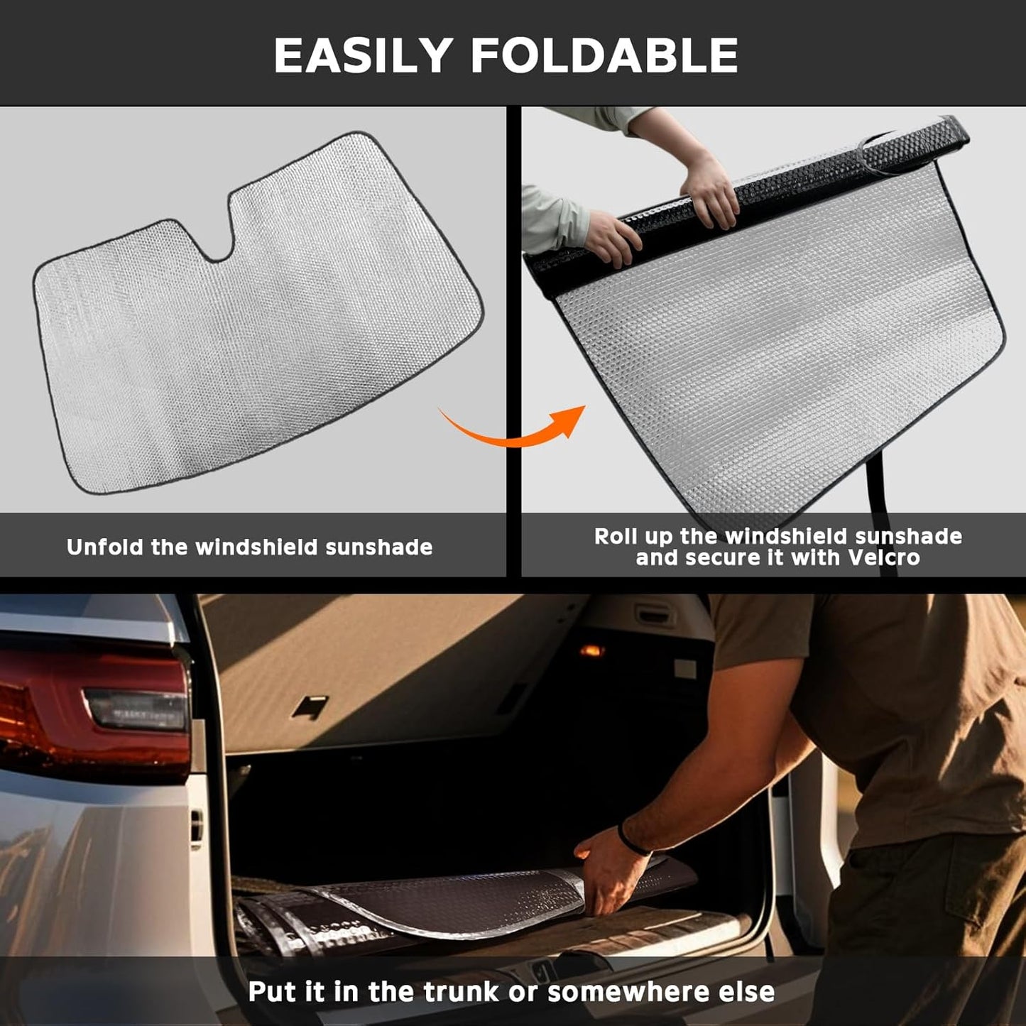 Windshield Sun Shade for 2019-2025 Honda Passport Sport EX-L Touring Elite - 5-Layer Bubble Foldable Front Window Shade Sun Visor Accessories - Blocks Heat & UV Rays