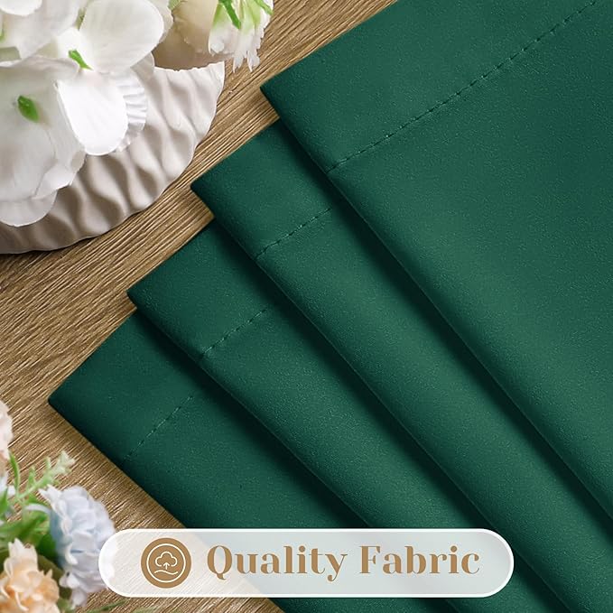 HOMEIDEAS Christmas Non-See-Through Hunter Green Privacy Sheer Curtains, 30 X 36 Inches Long 2 Panels Sheer Curtains Light Filtering Window Drapes for Bedroom Living Room