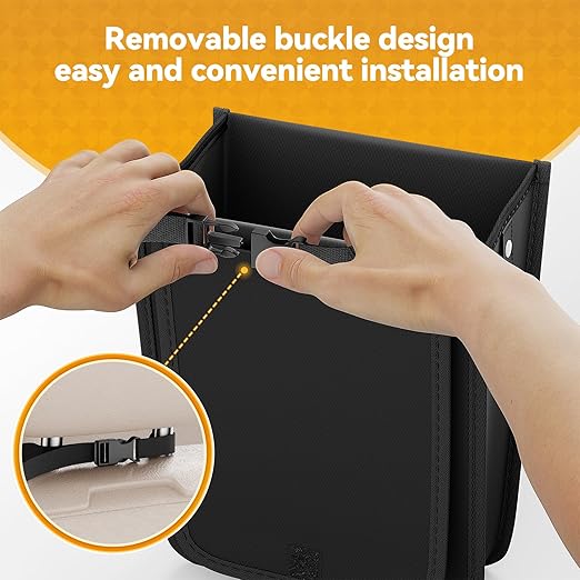 2 Pack Car Trash Can,Hanging Foldable Closure Design Car Garbage Bag Mini Car Organizer and Storage Bag for The Back/Front/Console with 36pcs Disposable Black Trash Bags