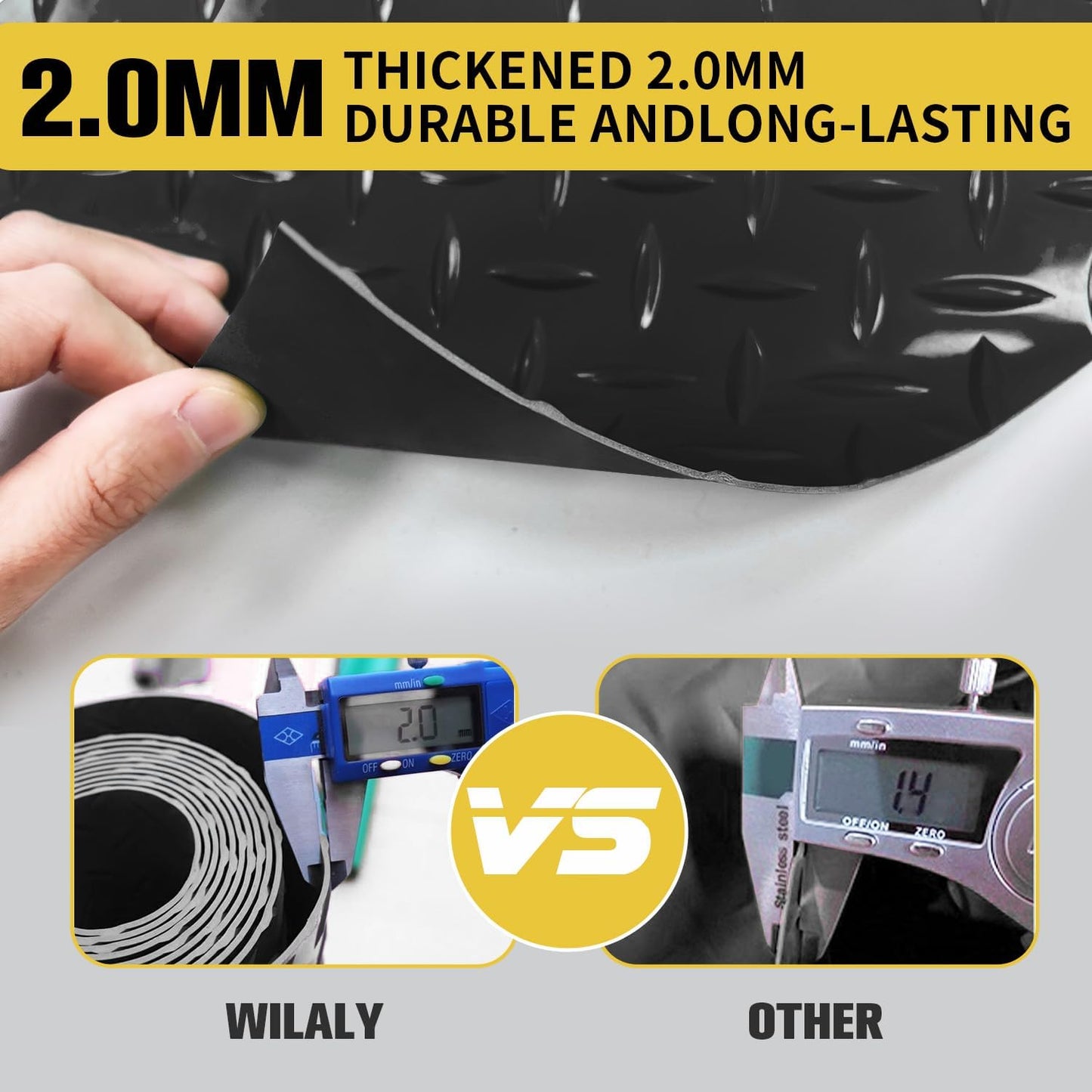 Premium Garage Floor Mat, Commercial Grade Heavy Duty Parking Mat for Garage Floor, Golf Cart Parking, Water/Stain Resistant Floor Runner (Black Diamond, 2 Rolls x 4 x 10 Feet)