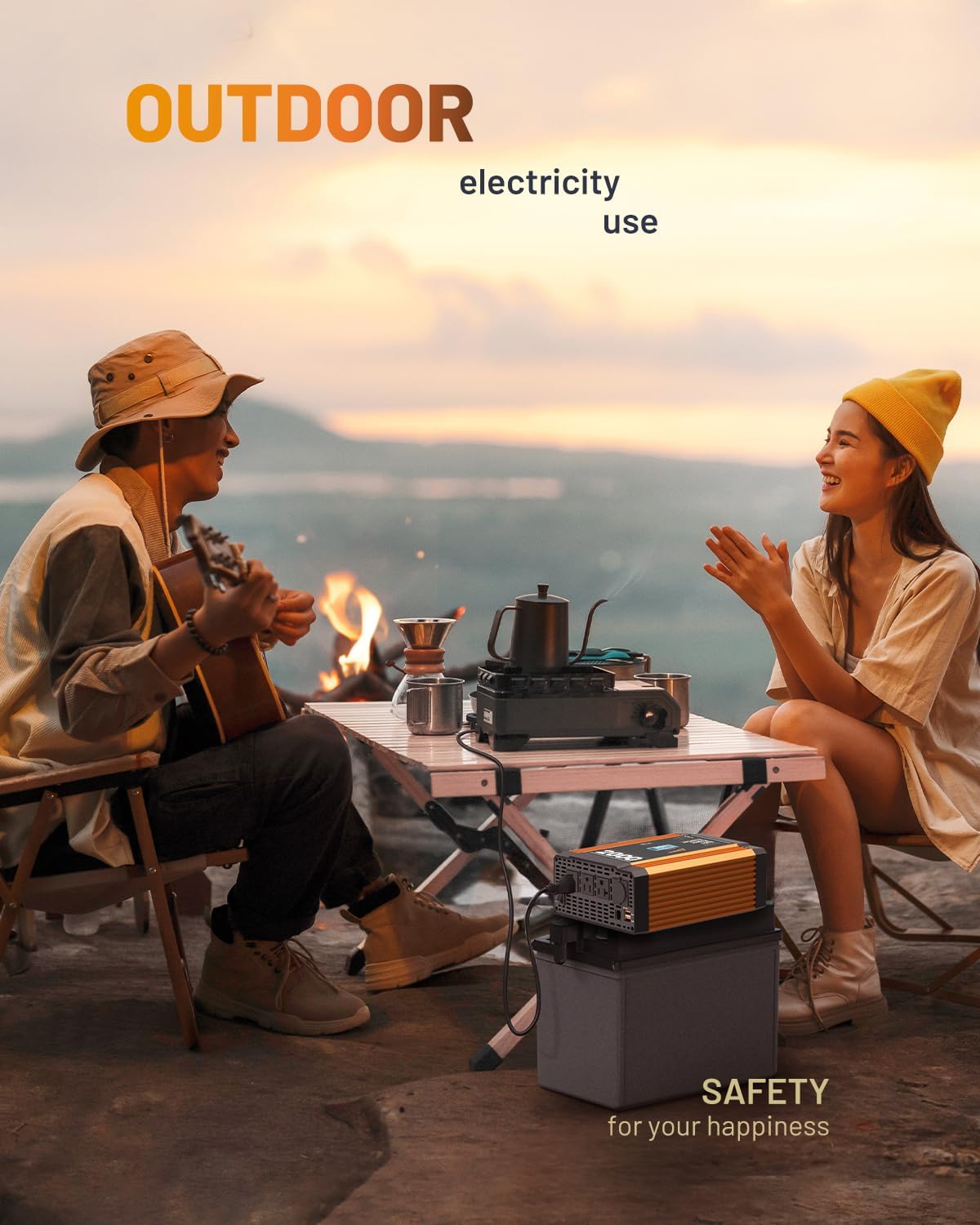 Ampeak 2000W Pure Sine Wave Inverter 12V DC to 120V AC LCD Display Power Inverter 17 Protections 3AC Outlets Dual 5V/3.1A USB Ports for Emergency Backup