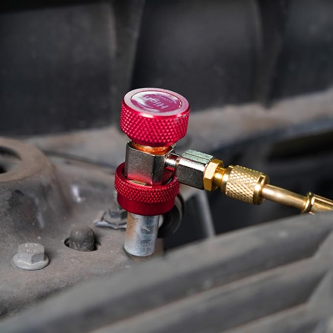 Lichamp R32 R454B HVAC Hose Adapter for Left-Handed A2L Refrigerant Tanks, 1/4" Female SAE to 1/4" Male