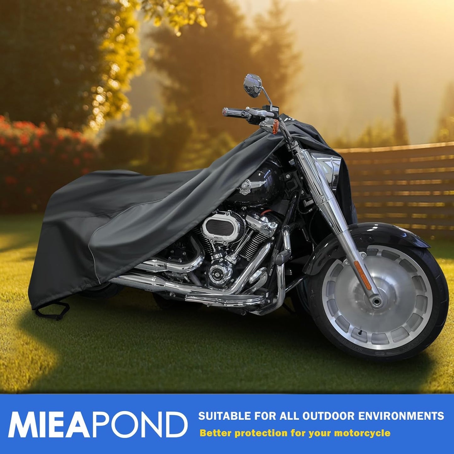 Motorcycle Cover for Sport Model Harley Davidson Sportster S, Sporster 883, Nightster Special, SuperLow, SuperLow 1200T, 1200 Custom, and Most Motorcycles - Waterproof Motorcycle Cover Outdoor Storage