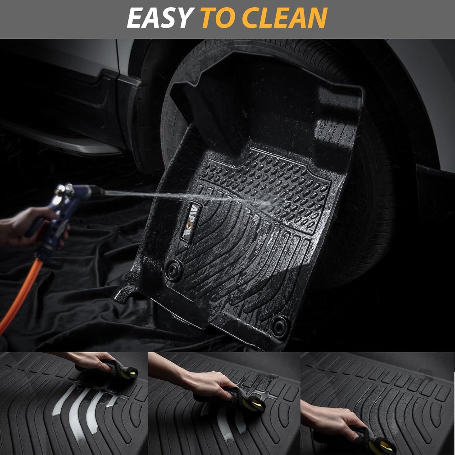 AIPOIL® Floor Mats for 2015-2019 Ford Explorer 7 Seats Front Two Rows of Floor mats | All-Weather | Easy to Clean | All-Round Protection Accessories.