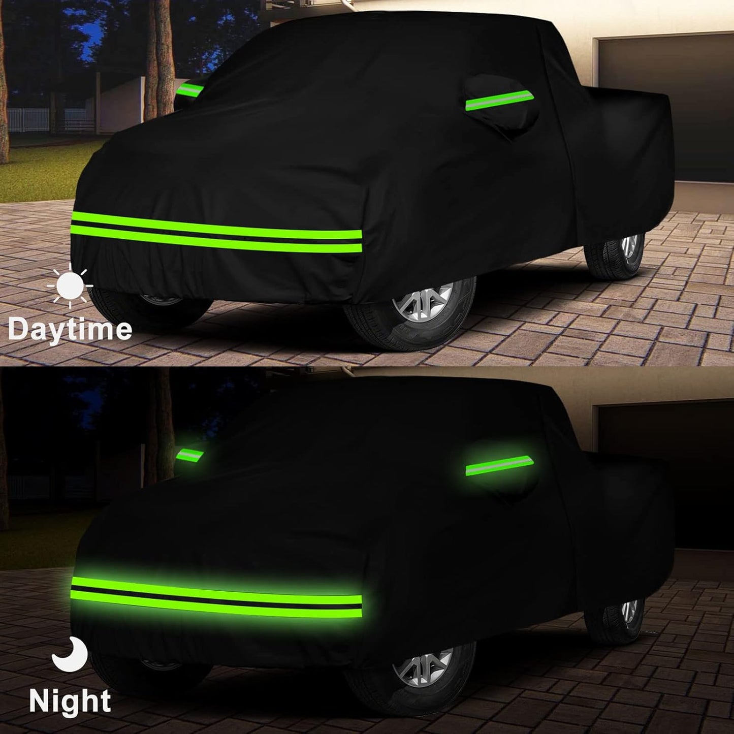 Waterproof Car Cover Compatible with Chevrolet Colorado Crew Cab Long Bed 6.1ft WT/LT/Z71/ZR2 2015-2025, 420D Oxford Cloth Car Cover with Zipper Door for Snow Rain Dust Hail Protection