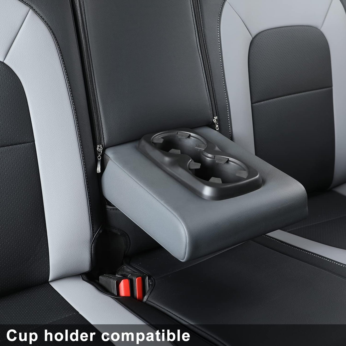 LUCKYMAN CLUB Chevy Colorado Seat Covers, fit for 2015-2022 Colorado Crew Cab Z71 LT ZR2 Work Truck with Faux Leather (Black&Gray)