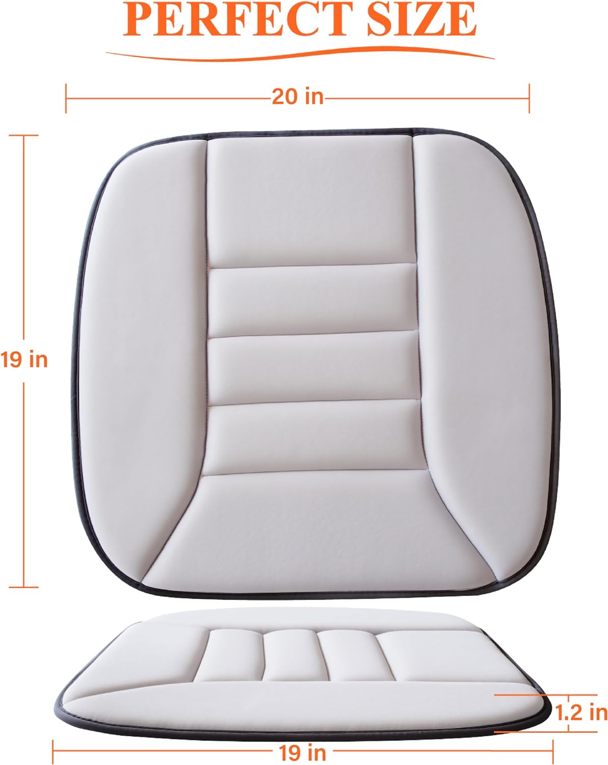 kingphenix Car Seat Cushion with 1.2inch Comfort Memory Foam, Seat Cushion for Car and Office Chair (Gray)