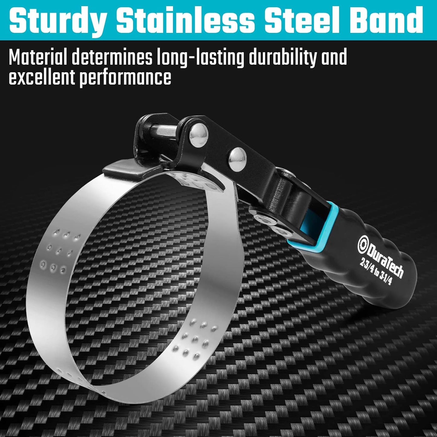 DURATECH Small Swivel Oil Filter Wrench, Oil Filter Removal Tool Fits Filters 2-3/4" to 3-1/4", Perfect for Car Repair Tools