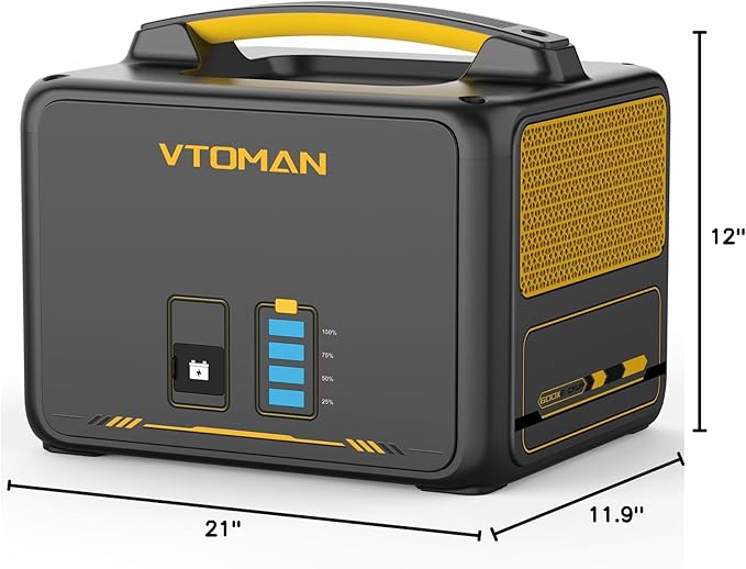 VTOMAN Jump 600X 600W Portable Power Station with 640Wh Extra Battery,939Wh Solar Generator LiFePO4 Battery, 1200W AC Outlet, PD 60W USB-C, 3x Regulated 12V/10A DC for Camping, Off-grid, Home Backup