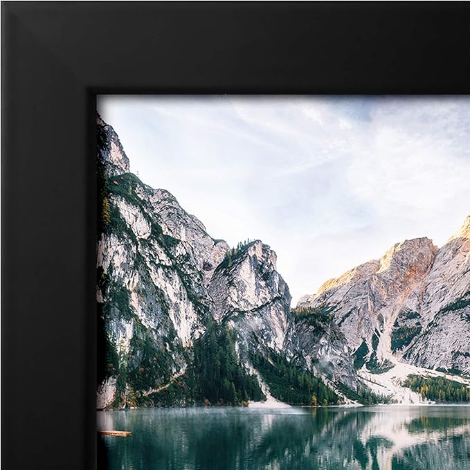 Americanflat 12x18 Picture Frames in Black - Composite Wood with Shatter Resistant Glass - Wall Mounted Horizontal and Vertical Formats (2-Pack)