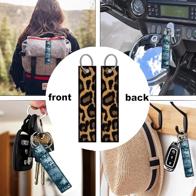 2pcs Brown Cheetah Leopard Print License Plate Frame for Women, Cheetah Leopard Brown car Decorative tag Frames Girly Animal License Plate Cover Holder for Vehicle with car Keychain tag