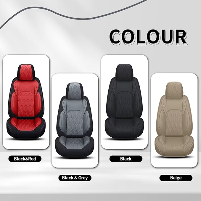 Car Seat Covers Fit for Nissan Frontier 2009-2023 2024 2025: Full Set 5 Seats Faux Leather Automotive Seat Covers Waterproof Business Vehicle Seat Cushion Protector (5 Seat, Beige)