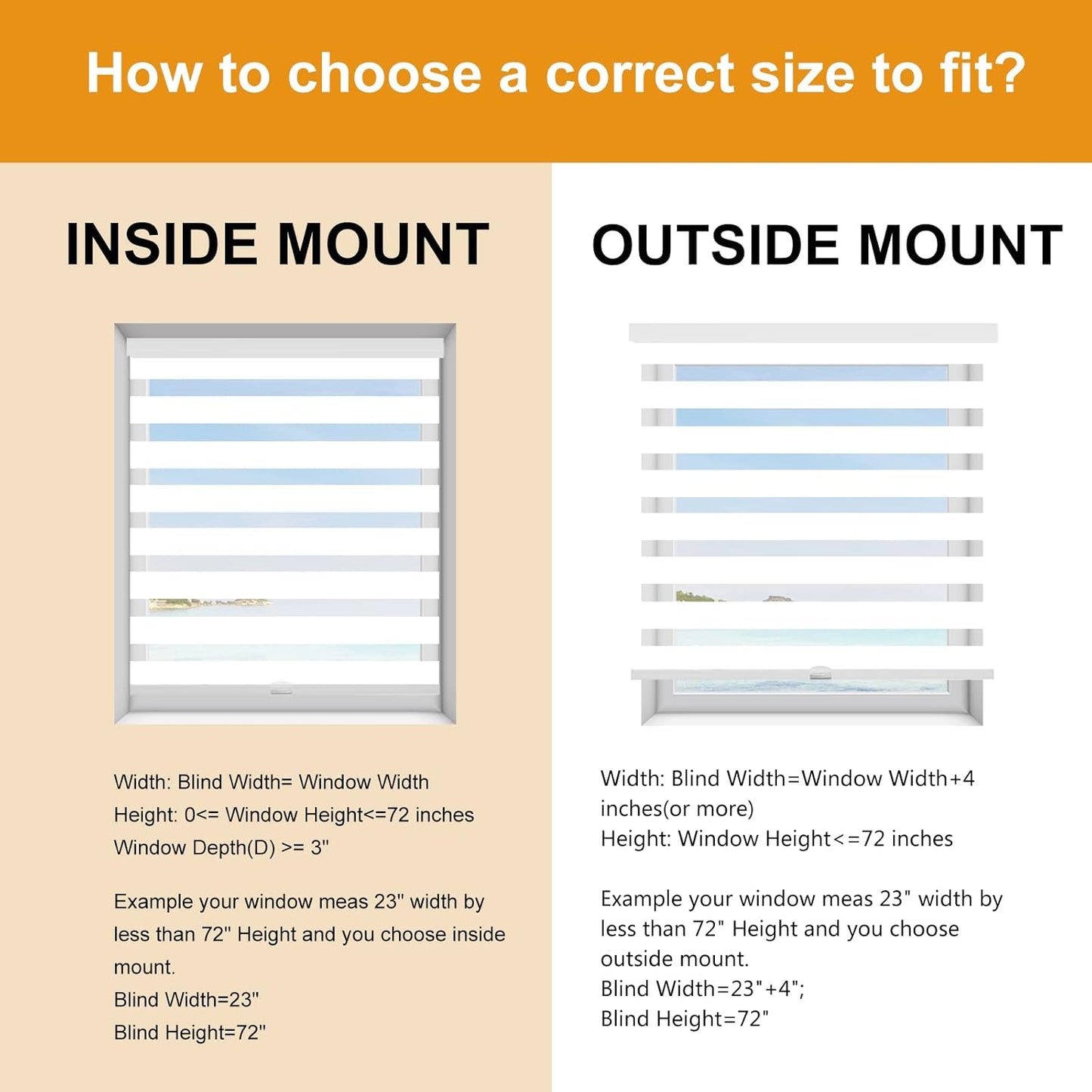 Persilux Cordless Zebra Shades (47" W X 72" H, White) Free-Stop Window Shades Dual Layer Light Control for Day and Night, Light Filtering Sheer Blinds for Windows, Easy to Install