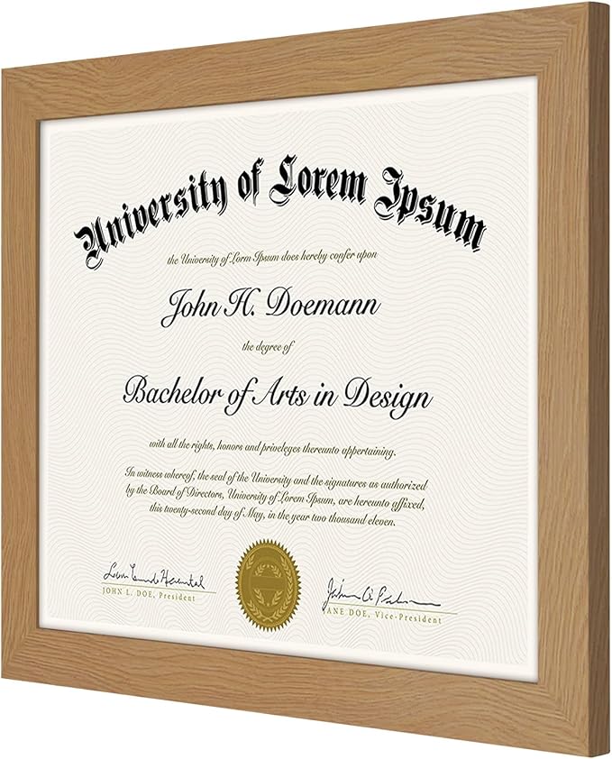 Americanflat 8.5x11 Diploma Frame with Shatter-Resistant Glass - Document Frames with Engineered Wood - Legacy Collection - Certificate Frame for Tabletop and Wall Display - Dark Oak