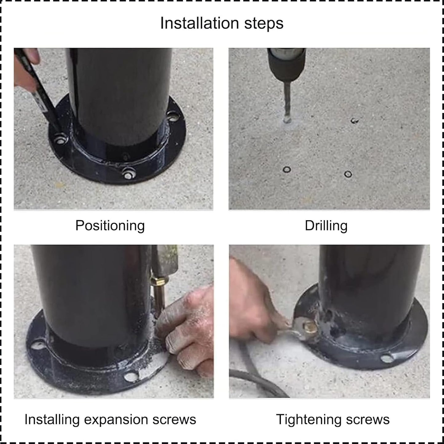 Safety Barrier Bollard for Driveways, Parking Bollard for Warehouse, Traffic Barricade Cones, Parking Stopper for Garage, for Construction Sites etc(Black (1PCS))