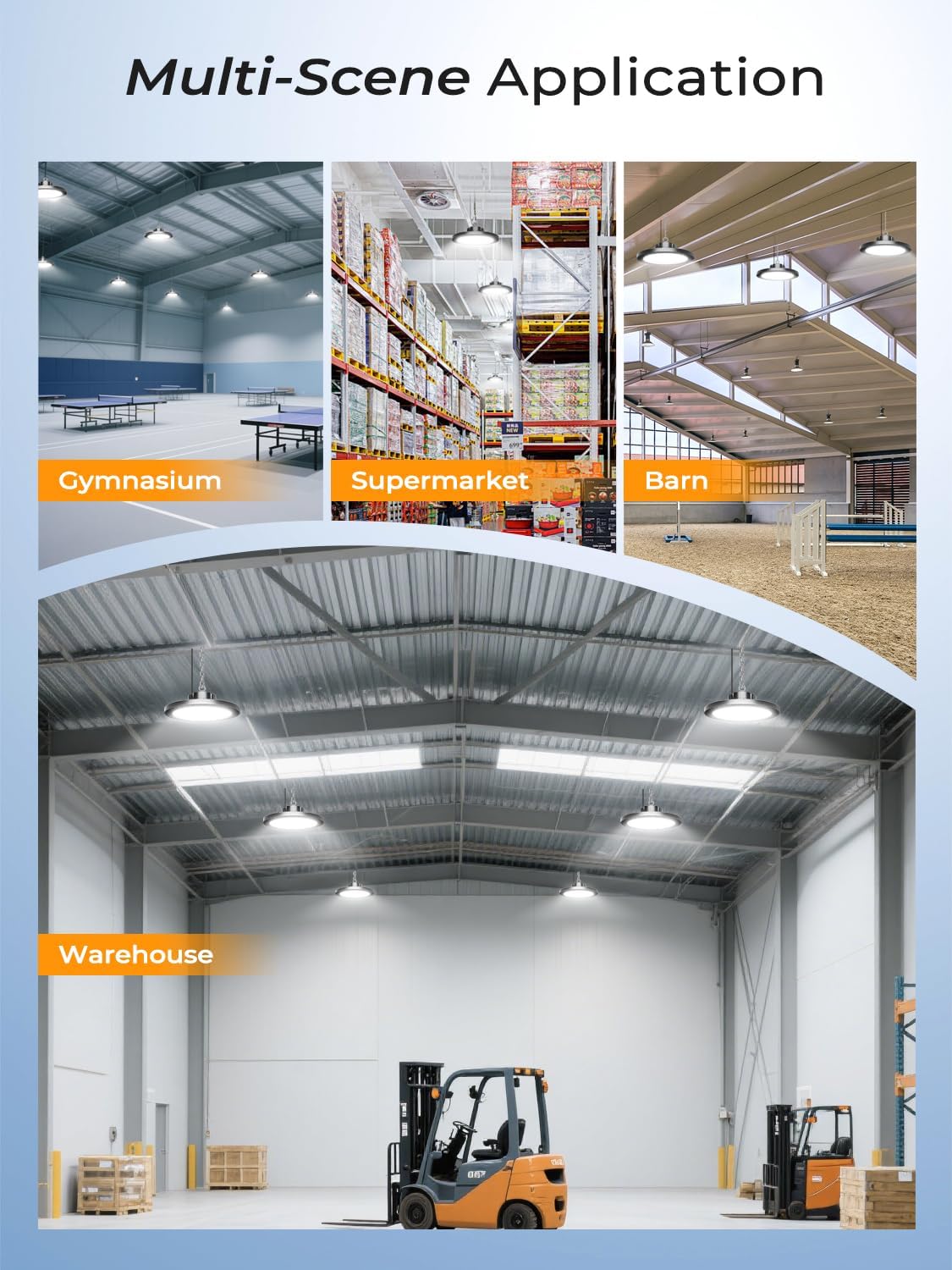 Super Bright 350W UFO LED High Bay Lights 8 Pack | 52500 Lumens 5000K Aluminum High Bay LED Shop Lights for Garage Warehouse Factory Workshop | Highbay Garage Shop Lighting