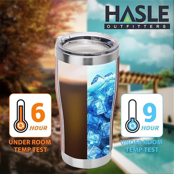 HASLE OUTFITTERS 20 oz Tumbler Bulk, Stainless Steel Tumblers with Lid, Vacuum Insulated Tumbler, Double Wall Tumbler Cup, coffee mugs, Rose Gold, 6 Pack