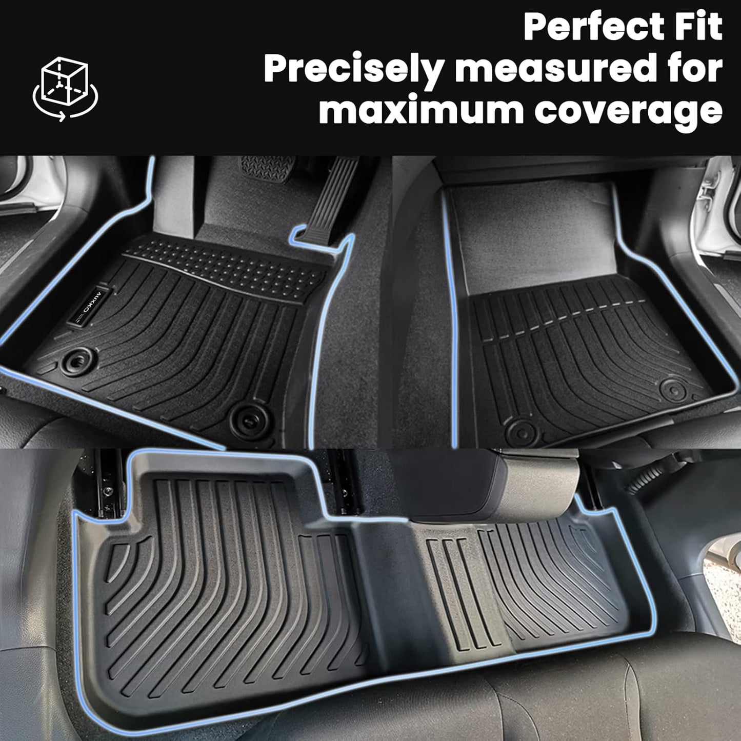 AUXKO All Weather Floor Mats for Honda Civic 2022-2025 2026 Sedan Hatchback Si(Include Sport|2nd Row with&w/o USB Port|Not for Hybrid) Acura Integra 2023-2025 Liners All Season Odorless Anti-Slip