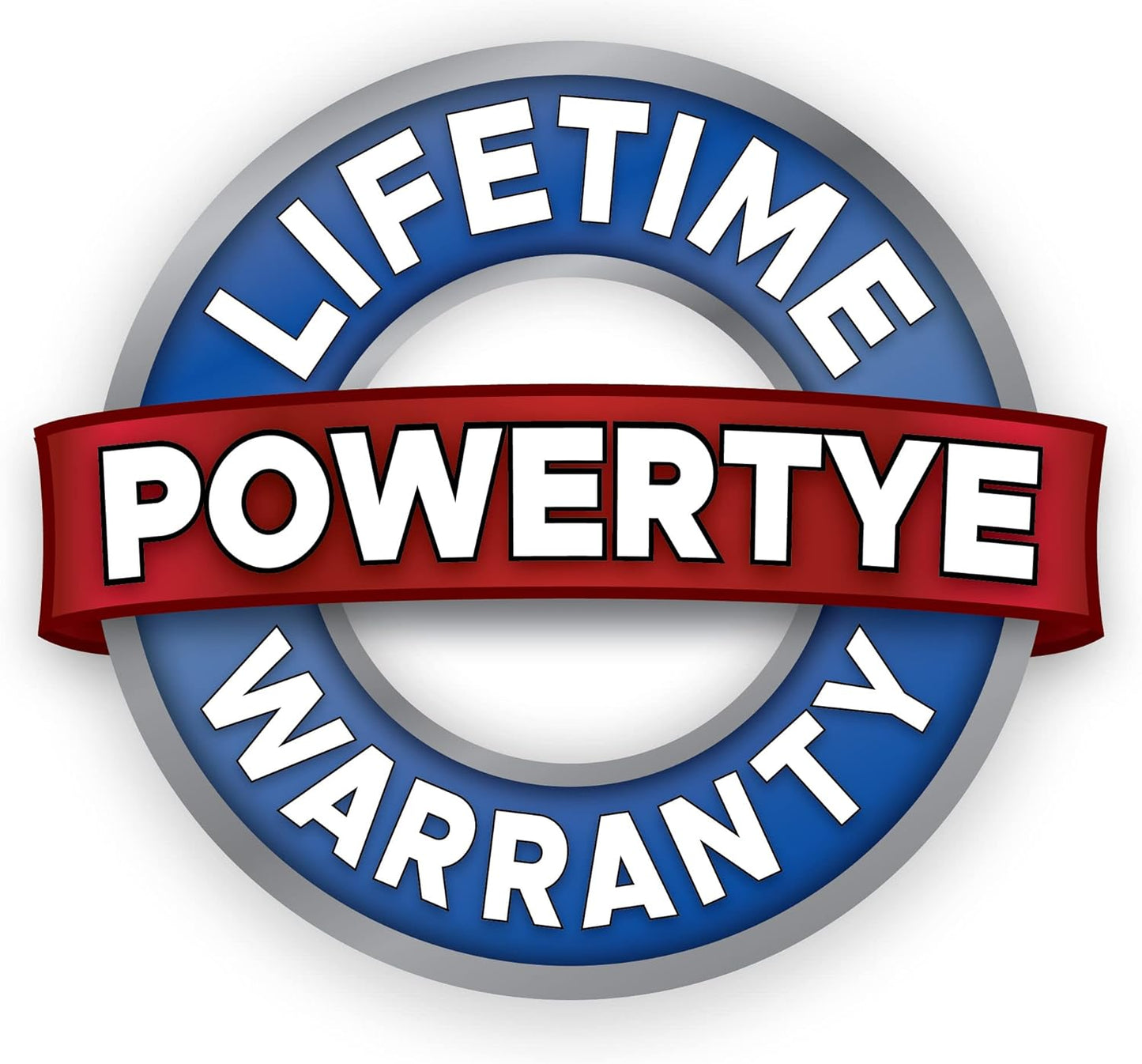 PowerTye - Made in USA - Extra Long Ratchet Tie Down Straps, Heavy Duty with Carabiner Hooks, Soft-Tye & Bag, for Motorcycle, ATV & Cargo, 1,000 lb WLL, 1.5 inch x 10ft Long, Silver/Black (Pair)
