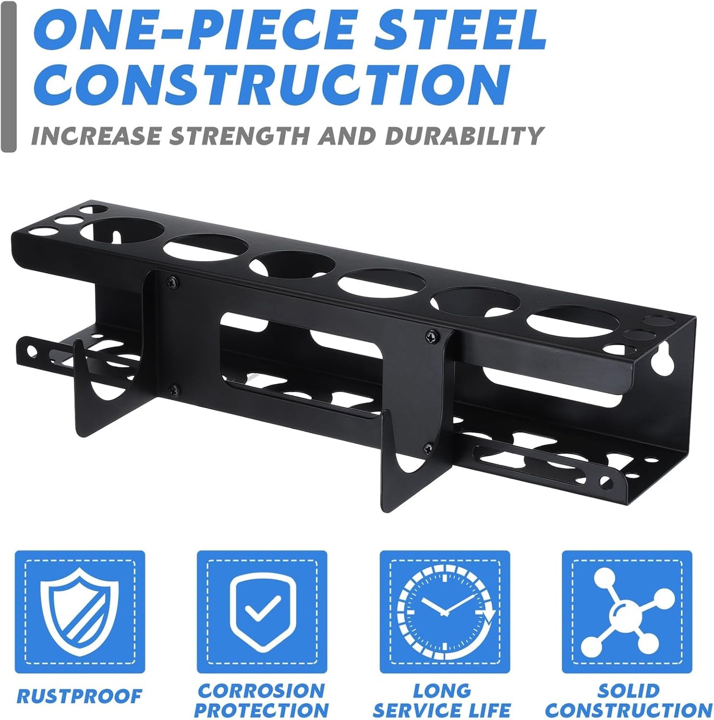 Hicarer Caulking Tube and Gun Holder Caulking Gun Storage Rack with Horizontally Base Sealant Organizer for Garage and Workspace Wall Mounted Tubes and Nozzle(1 Pack)