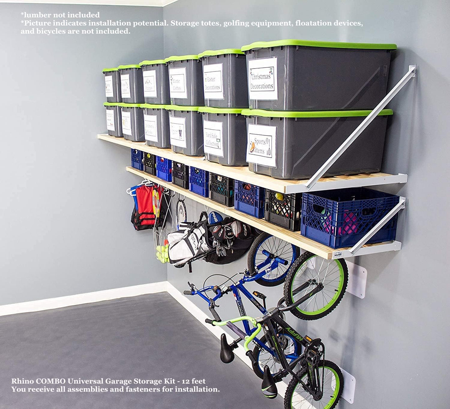 Rhino Combo Universal Garage Storage Kit - 12 feet