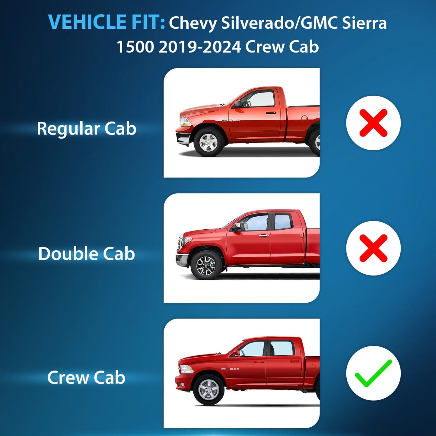 Nilight in Channel Rain Guards for Chevrolet (Chevy) Silverado 1500 Crew Cab/GMC Sierra 1500 Crew Cab 2019 2020 2021 2022 2023 2024 2025 Vent Window Visors-4pcs