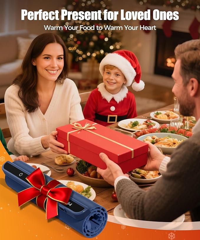 Food Warming Mat with Heat-Resistant Pad, 26X15 Inch, 6 Temperature & 6 Timer Settings, Child Lock Safety, Electric Warming Tray for Gatherings,Parties,Everyday Use