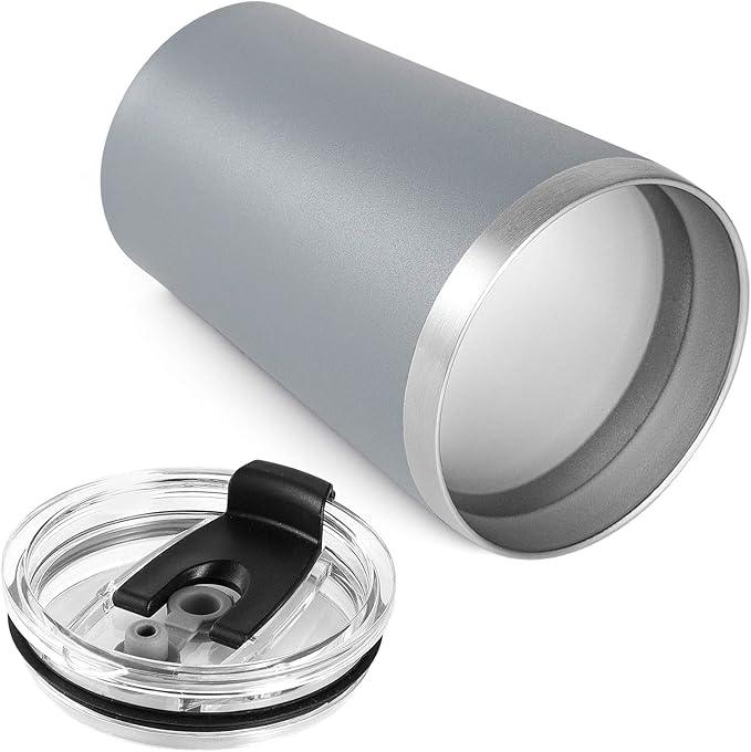VEGOND 12oz Tumbler Stainless Steel Tumbler bulk Vacuum Insulated Double Wall Travel Tumbler with Lid and Straw Reusable Tumbler, Grey 1 Pack