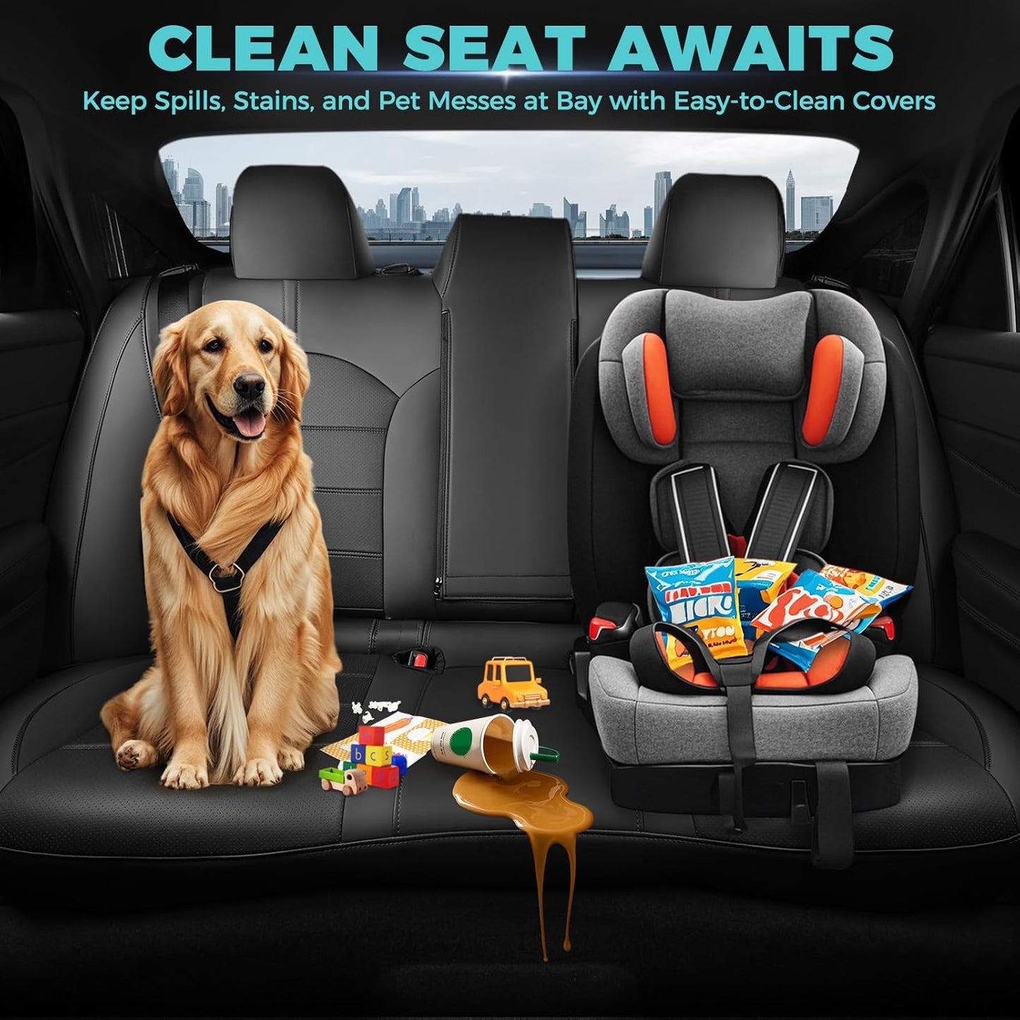 for Toyota Camry Seat Covers LE SE SE Nightshade 2018 2019 2020 2021 2022 2023 2024 - Waterproof Luxury Leather Seat Covers for Cars, Custom Fit Car Seat Covers Full Set, Black Not for Hybrid