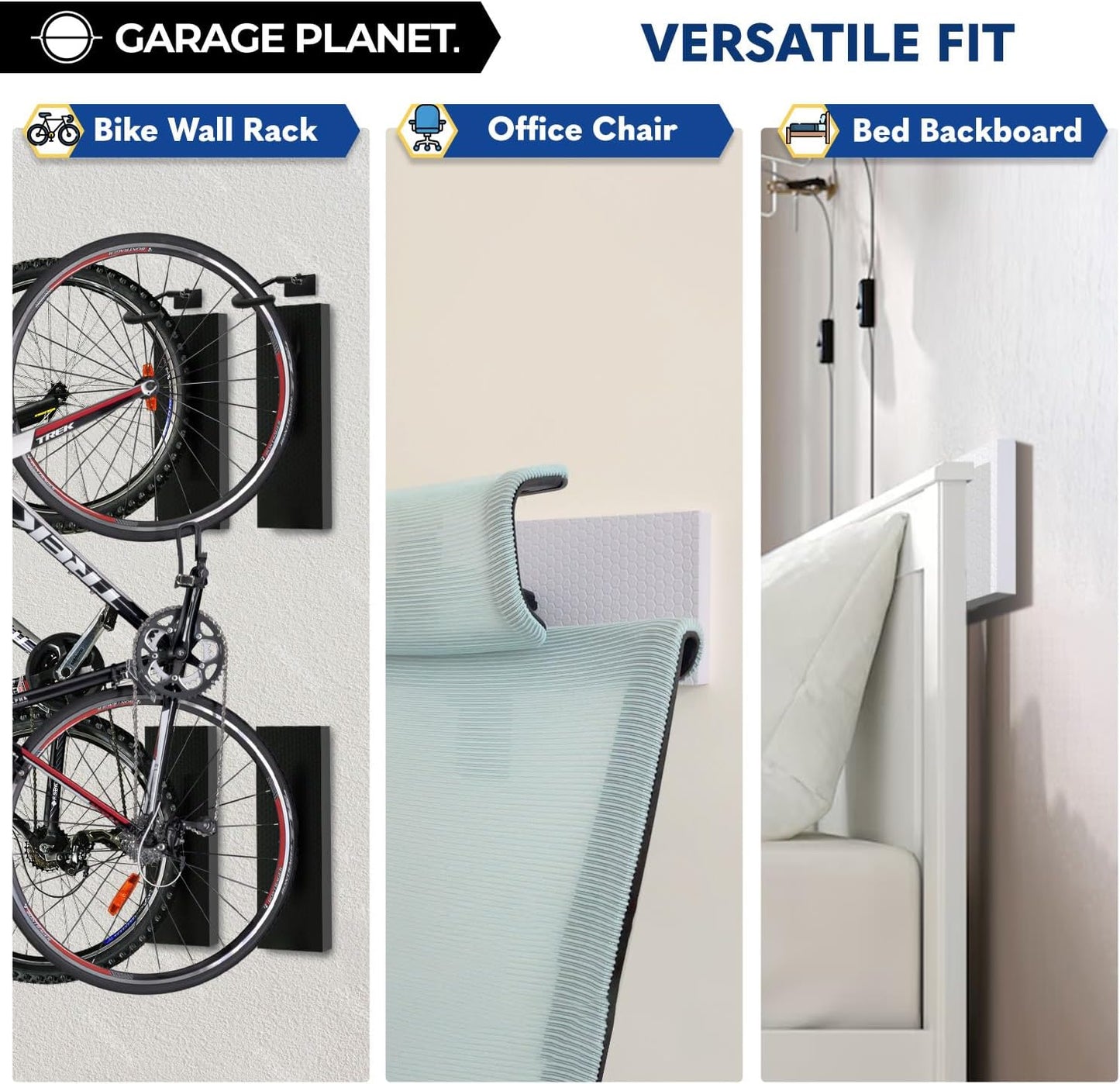 M2 Garage Wall Protector Car Door Wall Protector, Tool-Free, Designed in Australia (Black, 4 Pack)