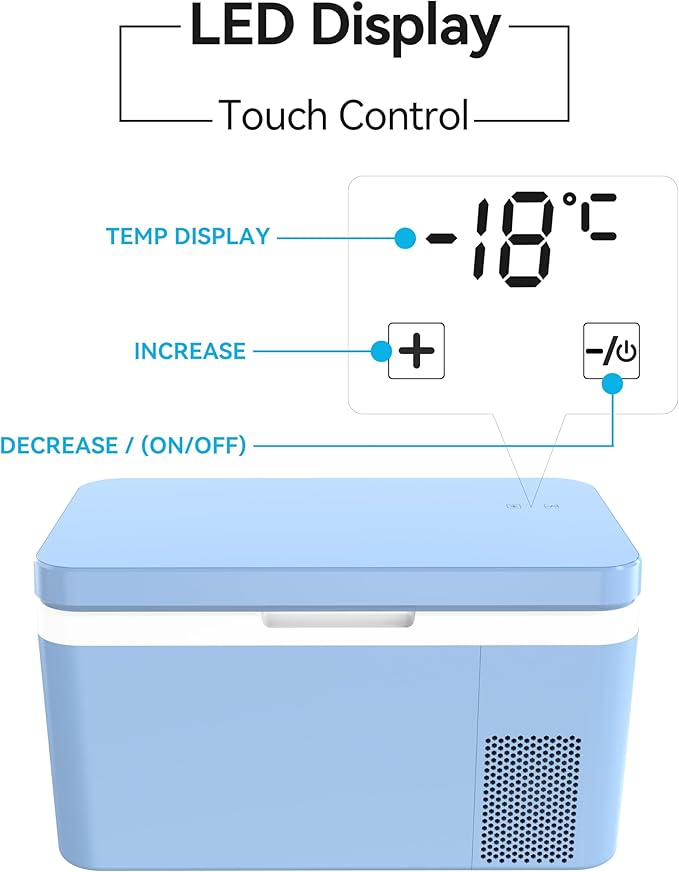 Dual Zone Car Fridge Portable 12 Volt Refrigerator 25 Quart 12V Freezer Compressor Cooler 12V/24V DC 110~240 Volt AC for Truck Van RV Camper SUV and Home Use -18℃~+15℃ (Single Control Function)