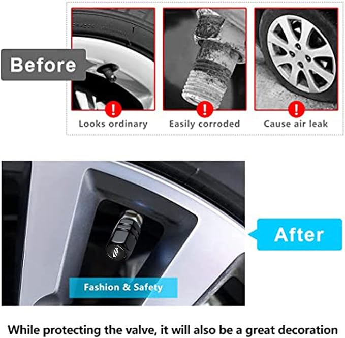 4Pcs Metal Car Tire Valve Stem Caps Compatible with Lincoln MKC Nautilus Aviator Navigator MKZ Continental, Car Tire Air Caps Cover,Easy-Grip Anti-Corrosion Alloy Leak-Proof Tire Accessories