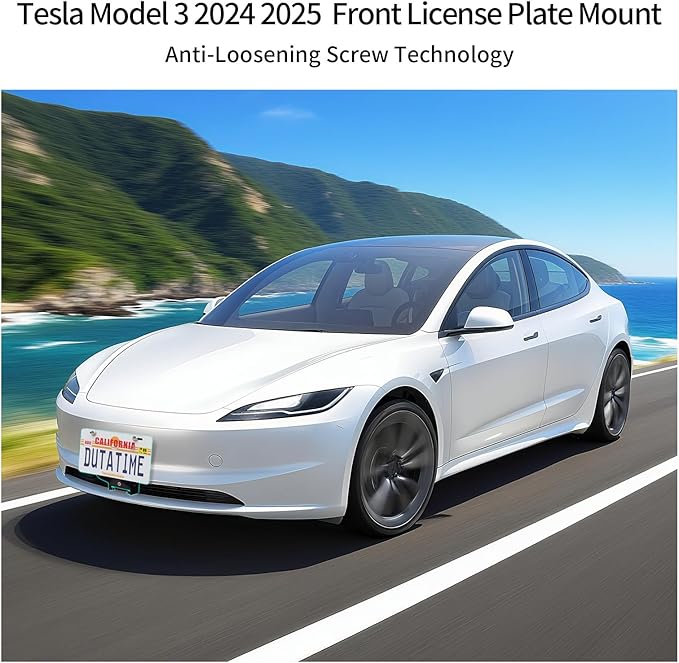 2024 2025 Tesla Model 3 License Plate Frame(No Drill, Custom Lock) Tesla Model 3 Front License Plate Mount