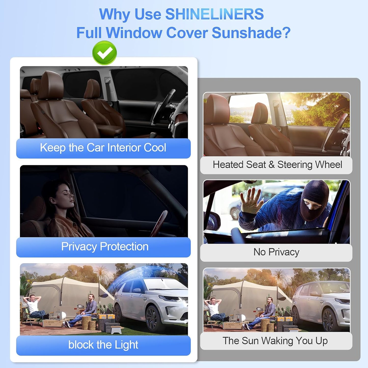 8pcs Car Window Shades for Nissan Pathfinder2022-2025 Accessories,Windshield Side Rear Full Sunshade,Sun Visor UV Blocking, Privacy Protection and Blackout for Camping Outdoor