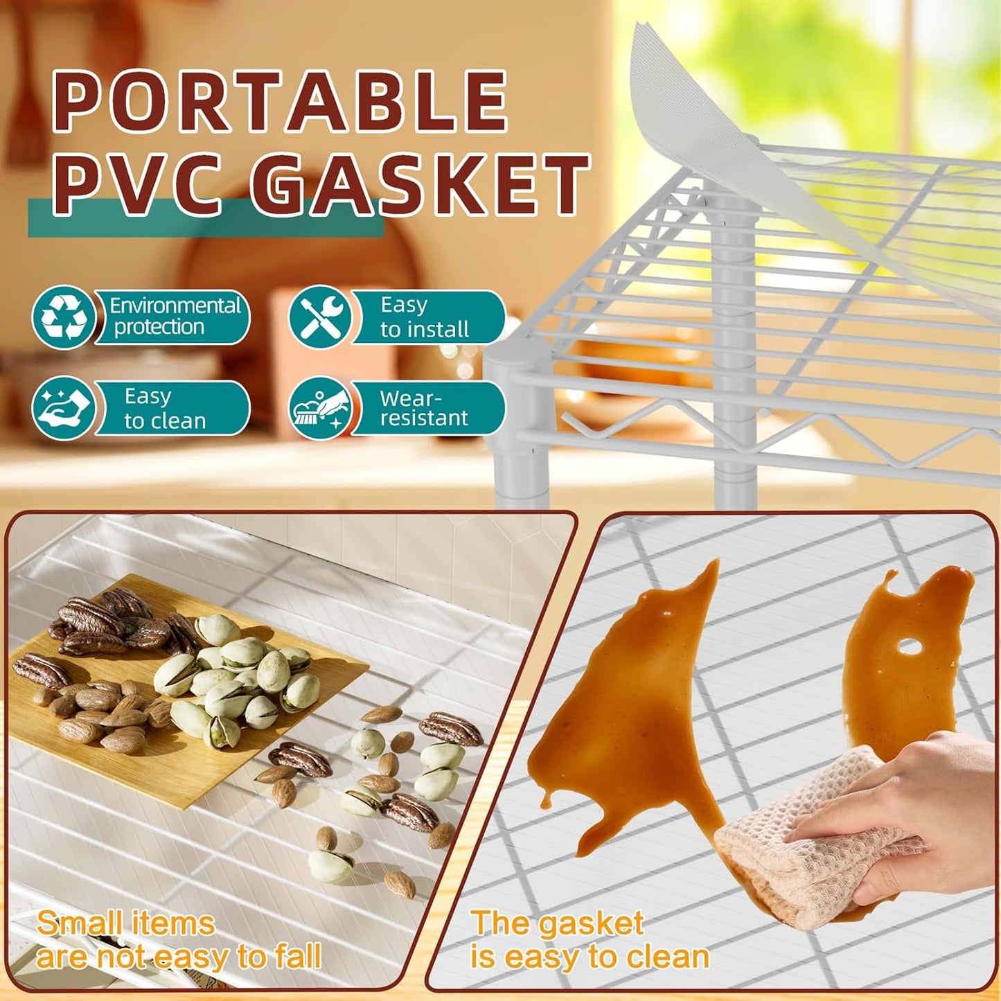 SINGAYE 4 Small Wire Shelves Kitchen Pantry Close Home Organizers and Storage Bathroom Shelf Laundry Room Organization Adjustable Book Metal Garage Shelving Unit