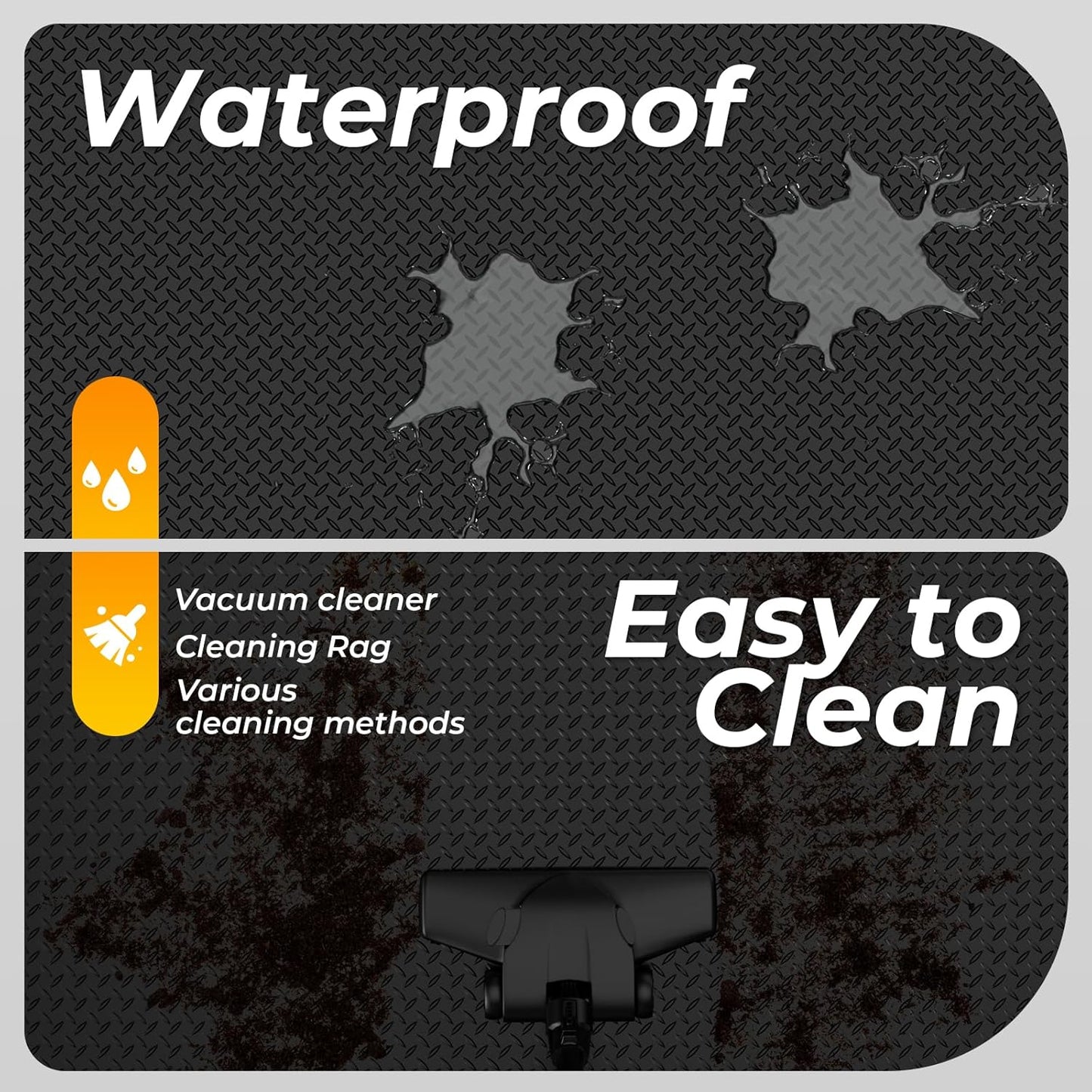 7.8 x 20 FT Garage Floor Mat, 2.8mm Thickness Diamond Plate Vinyl Garage Flooring Roll for Under Car, Large Size 156 SQFT for Large SUVs, MPV, Pickup Truck, Black