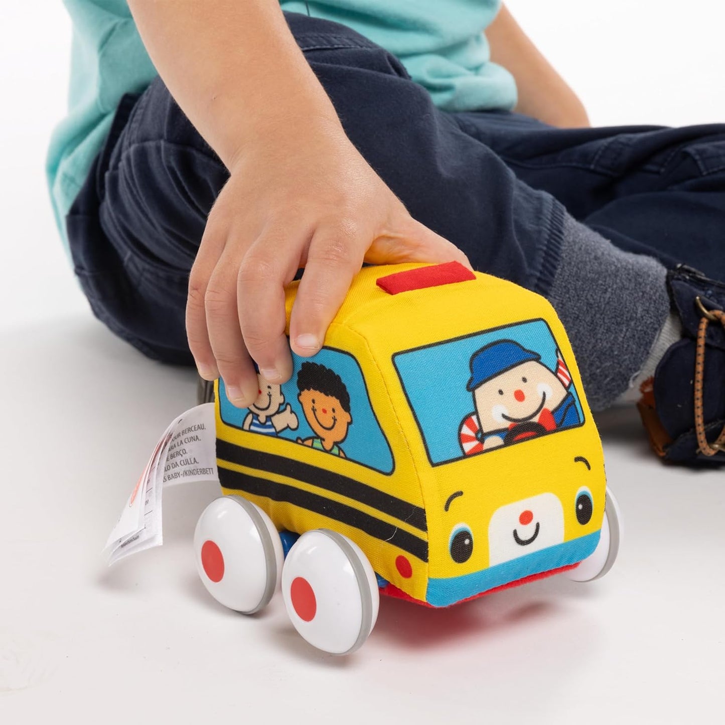Melissa & Doug K's Kids Pull-Back Vehicle Set - Soft Baby Toy Set with 4 Cars and Trucks, Soft Vehicles Toys for Babies and Toddlers
