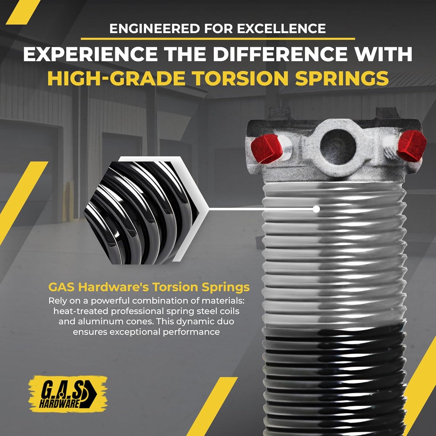 Garage Door Torsion Spring 218x1.75x24 Includes 1” Steel Bearing, Non-Slip Gloves, and Winding Bars for Left and Right Side of Garage Door Precision E-Coating 5-Year Warranty Min. 30,000 Cycles (Pair)