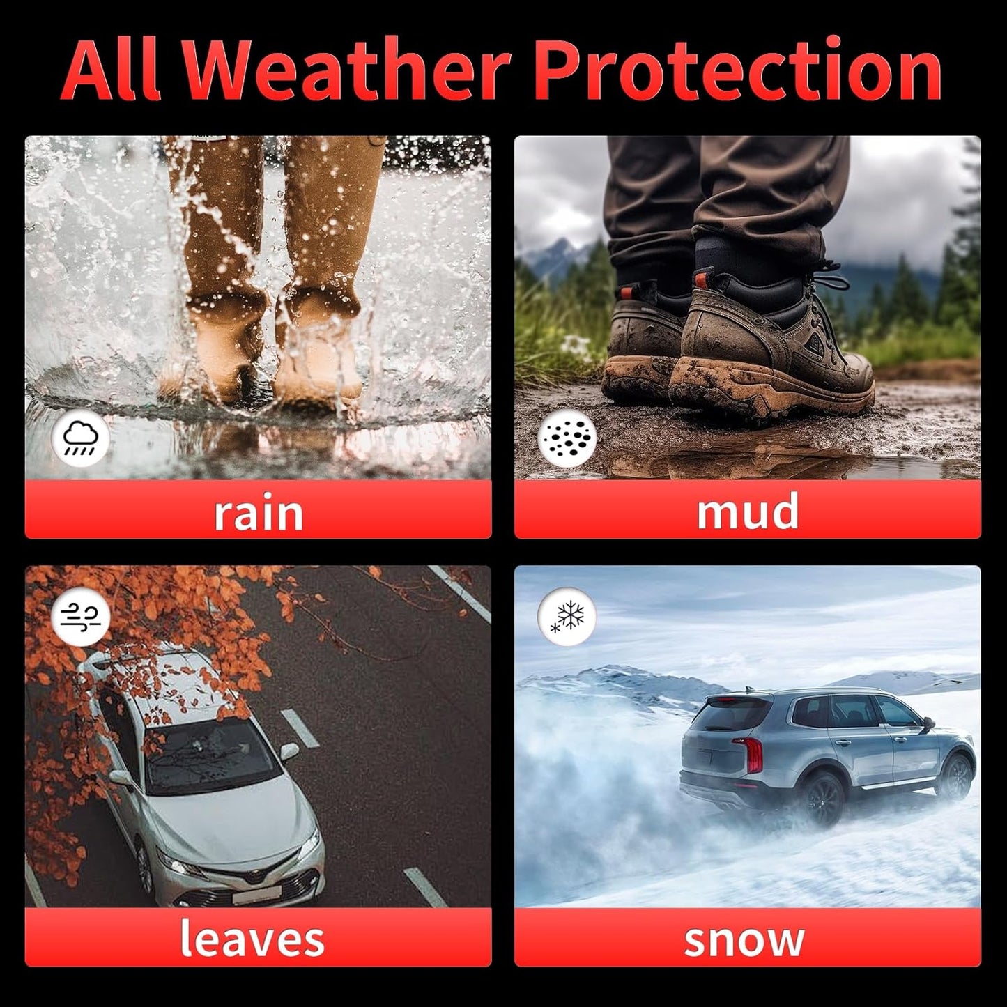 Wayhigh-All Weather Floor Mats Fit for Maverick Hybrid 2022-2024 2025, Custom Fit TPE Heavy Duty Car Mats Maverick Hybrid Accessories