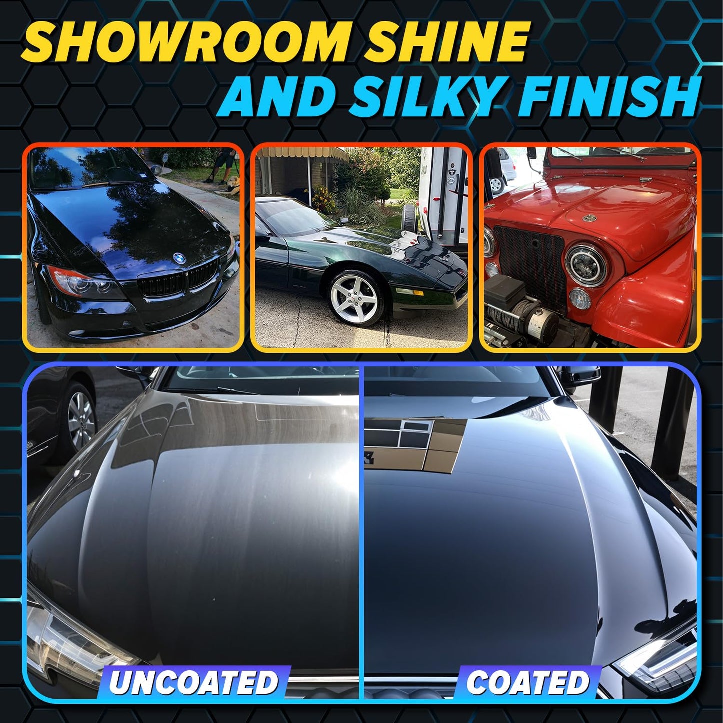 Carfidant Scratch & Swirl Remover with Ceramic Silk – Car Scratch Remover for Vehicles Paint Repair with Ceramic Coating Spray – Polishing & Washing Kits with Applicator Pad & Microfiber Towel